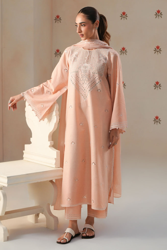 PETAL PEACH-4PC CHIKANKARI SUIT