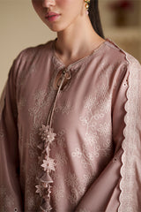 COPPER SAND-3PC CHIKANKARI SUIT