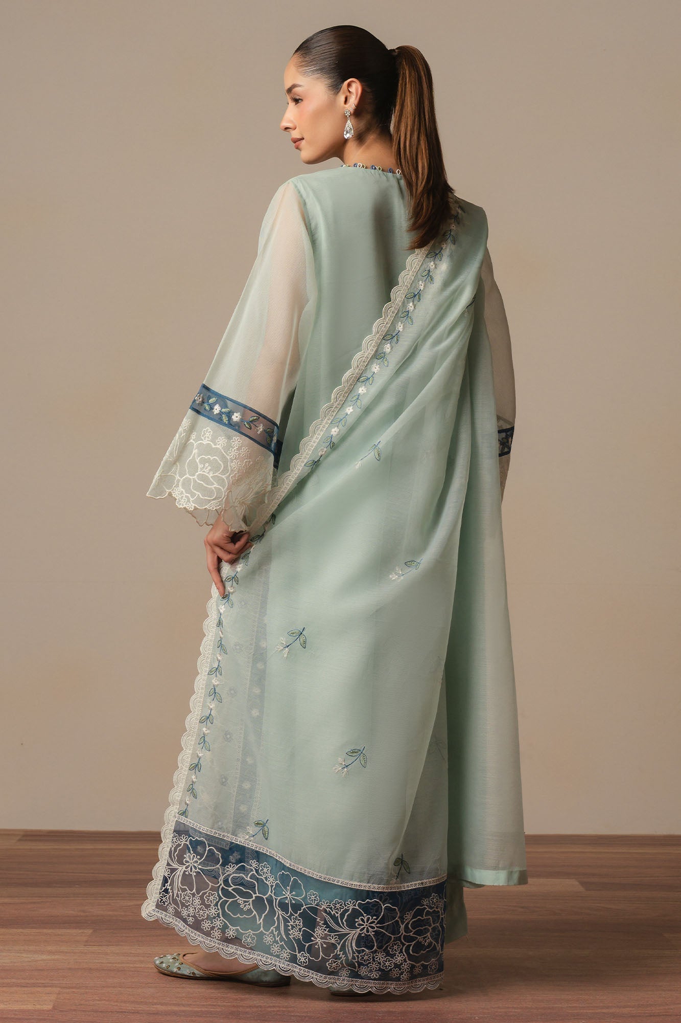 BLUE GLOW-3PC (SHIRT, TROUSER & DUPATTA)