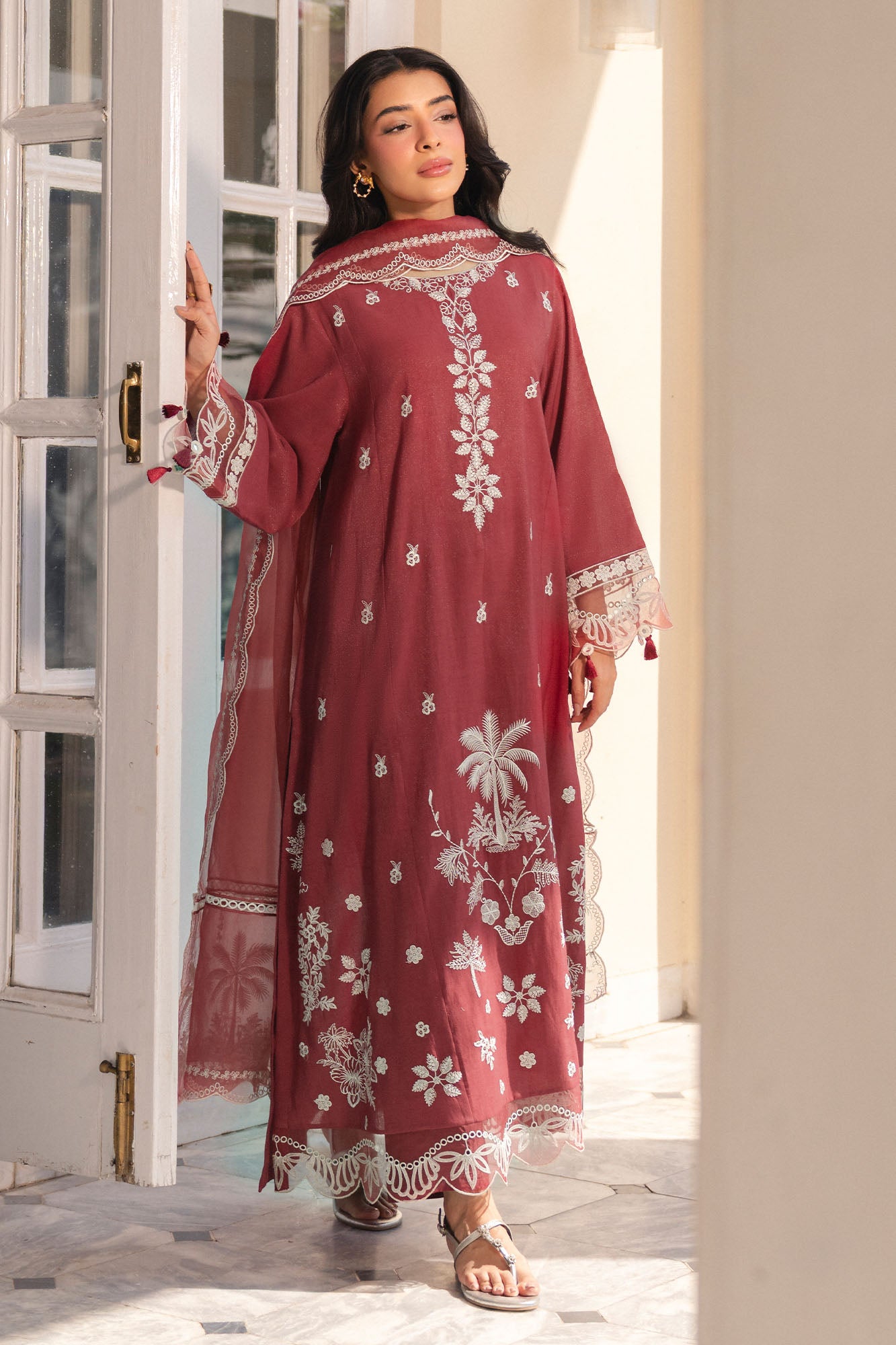 RUST EMBER-2PC (SHIRT & DUPATTA)