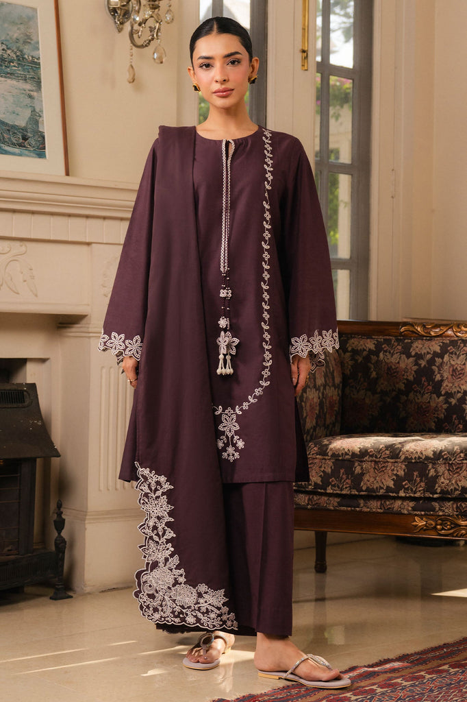 ROYAL PRUNE-2PC (SHIRT & DUPATTA)