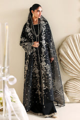 RAVEN GLAM-3PC SILK EMBROIDERED SUIT
