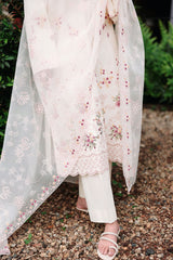 CARAMEL CREAM-3PC EMBROIDERED LAWN SUIT