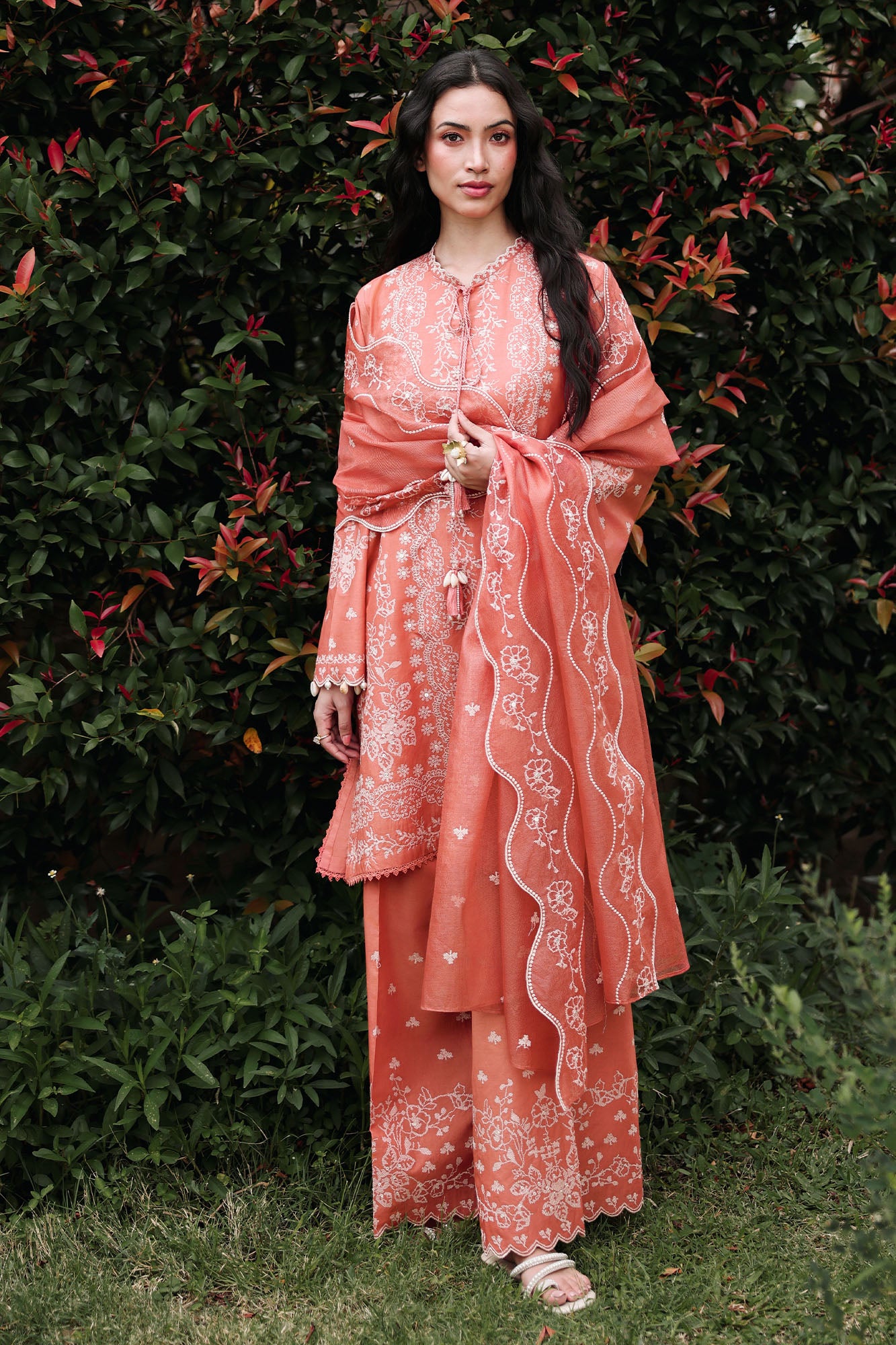 AMBER MIST-3PC EMBROIDERED LAWN SUIT