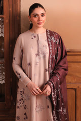 SAND WHISPER -3PC SATIN EMBROIDERED SUIT