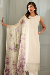 IVORY ATELIER-3PC EMBROIDERED LAWN SUIT