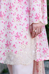 PEACH SPRINKLE-3PC EMBROIDERED LAWN SUIT