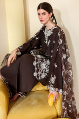 SEPIA DARK-3PC EMBROIDERED LAWN SUIT