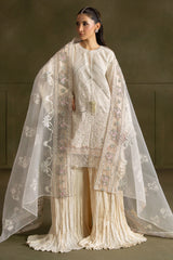 IVORY NOIR-4PC  FANCY YARN EMBROIDERED SUIT