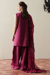 RUBY GLOW-3PC EMBROIDERED SUIT