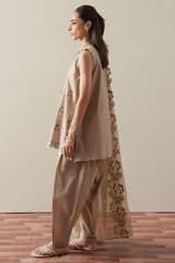 DUSTY SAGE-3PC EMBROIDERED SUIT