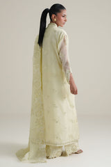 LIME GLOW-4PC NET EMBROIDERED SUIT