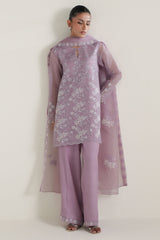 MAJESTIC VIOLET-4PC NET EMBROIDERED SUIT