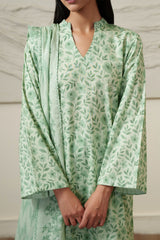 MINT BLOOM-3 PIECE PRINTED LAWN SUIT