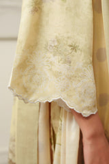 OCHRE CHARM-3 PIECE PRINTED LAWN SUIT