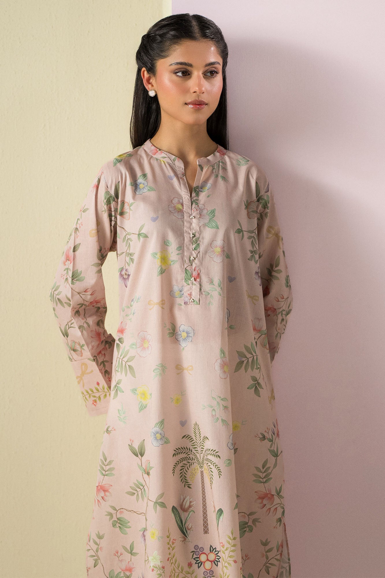 PALM HAZE PRINTED LAWN SHIRT