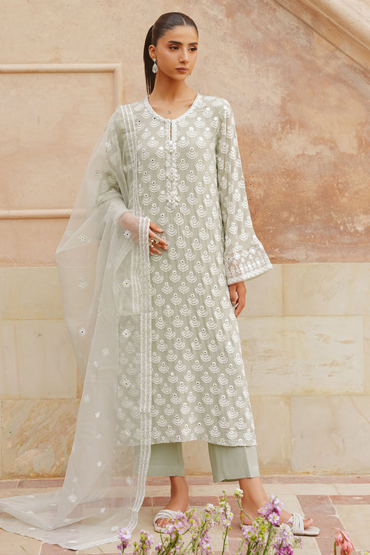 AQUA SPARKLE-3PC (SHIRT, TROUSER & DUPATTA)