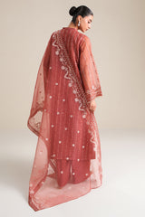 AUTUMN BLOOM-4PC ORGANZA EMBROIDERED SUIT