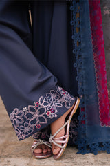 INDIGO DUSK-3PC EMBROIDERED LAWN SUIT