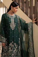 VINTAGE GREEN-3PC EMBROIDERED SUIT