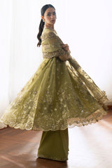 GOLDEN GROVE-3PC POLY ORGANZA EMBROIDERED PRET