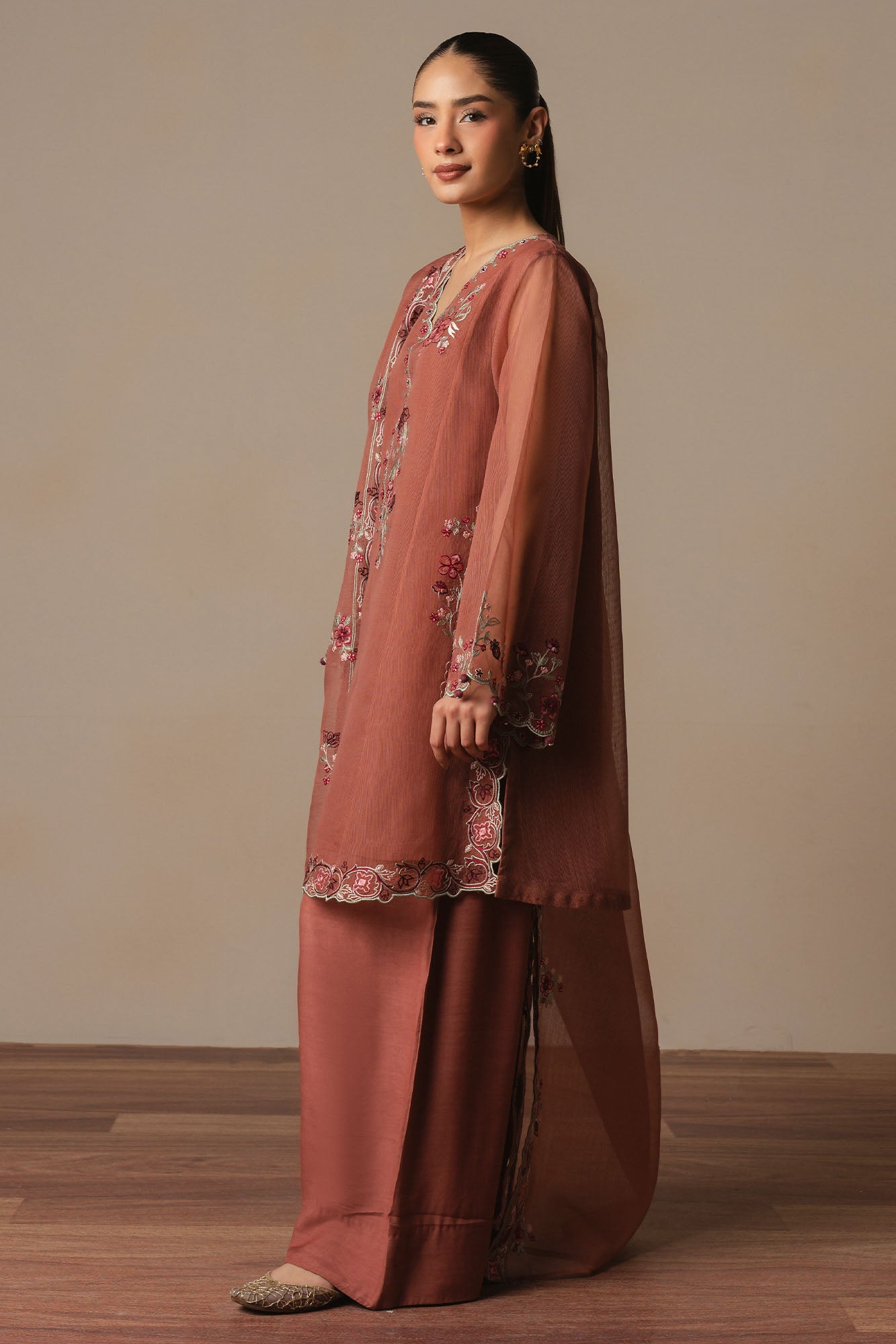 BLOOMING CLAY-3PC (SHIRT, TROUSER & DUPATTA)