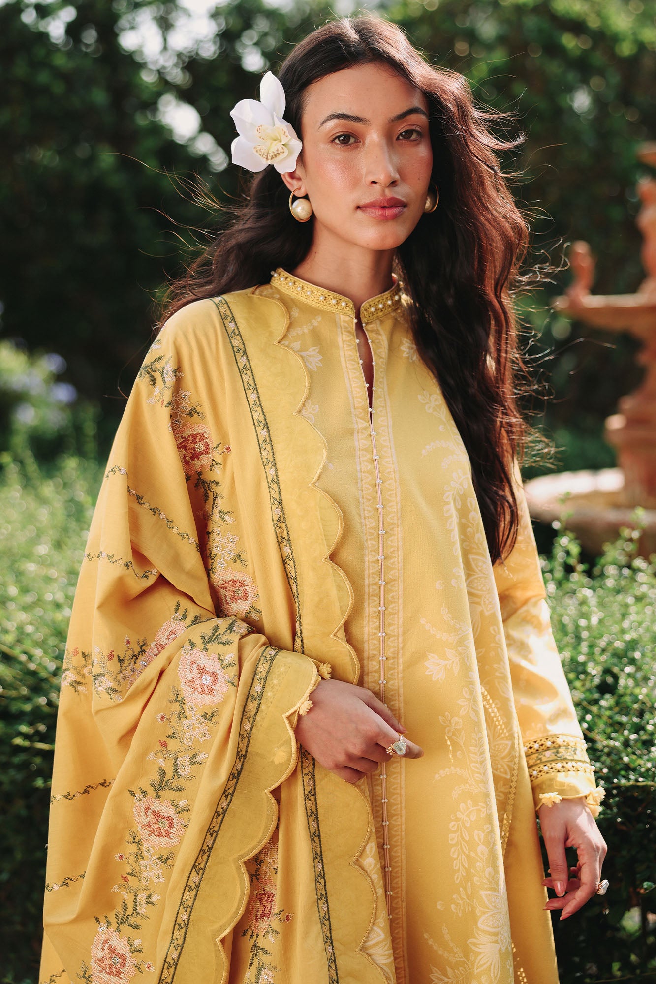 PETAL DRAPES-3PC EMBROIDERED LAWN SUIT