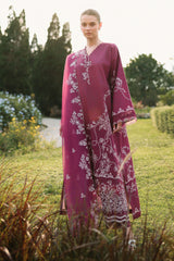 PLUM ESSENCE-3PC EMBROIDERED LAWN SUIT