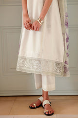 IVORY ATELIER-3PC EMBROIDERED LAWN SUIT