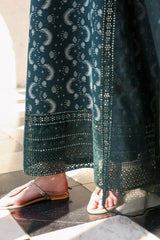 TEAL SPRUCE-3PC EMBROIDERED JACQUARD SUIT