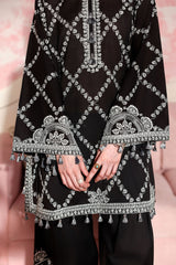 CHARCOAL CHARM-3PC EMBROIDERED LAWN SUIT