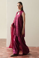 RUBY GLOW-3PC EMBROIDERED SUIT