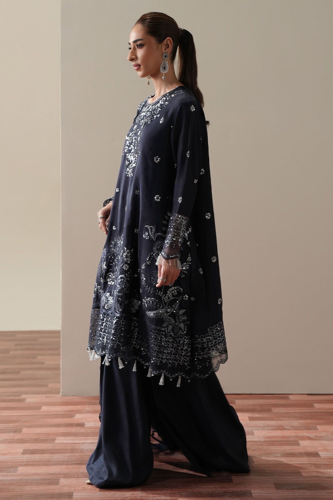CELESTIAL BLUE -3PC SILK EMBROIDERED SUIT