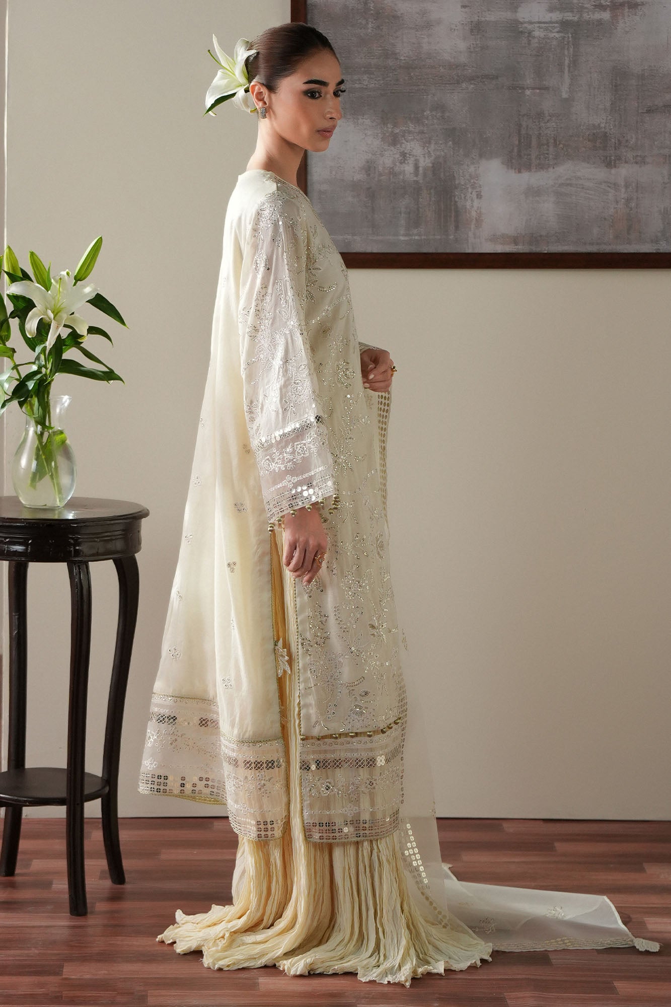 PEARL GLOW -4PC SILK EMBROIDERED SUIT