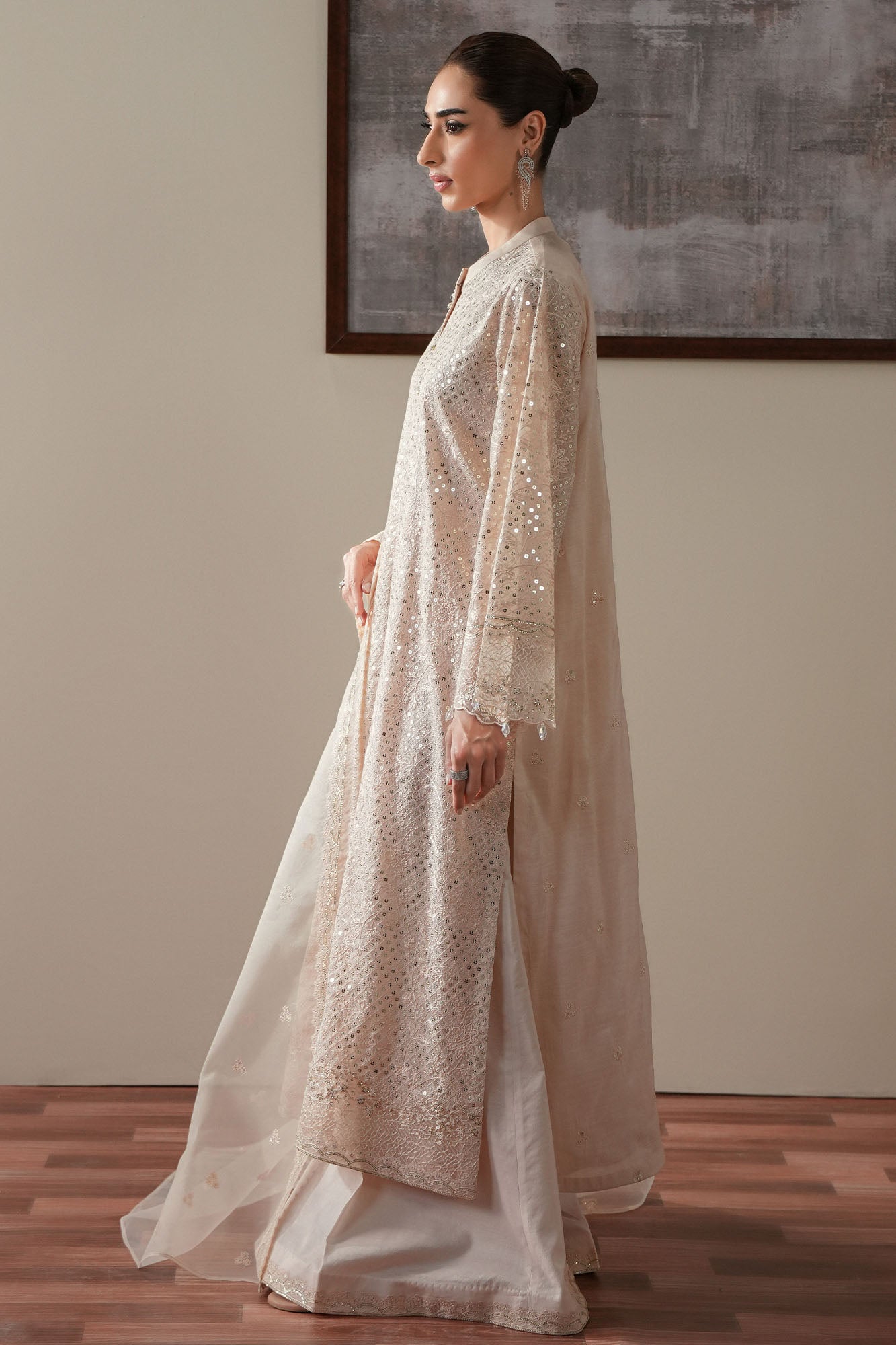 LUNAR IVORY -4PC SILK EMBROIDERED SUIT