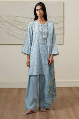 SERENE BLUE-3 PIECE PRINTED LAWN SUIT