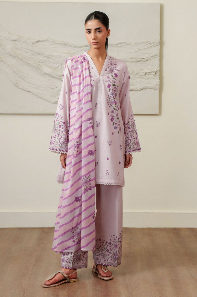 SPRING LILAC-3 PIECE PRINTED LAWN SUIT