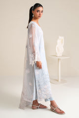 ICE BLUE CHARM -3PC (SHIRT, TROUSER & DUPATTA)