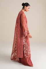 AUTUMN BLOOM-4PC ORGANZA EMBROIDERED SUIT