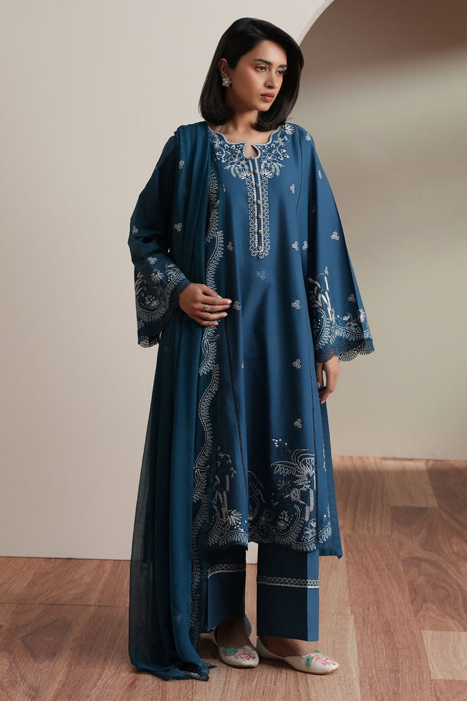 SAPPHIRE GARDEN-3PC EMBROIDERED LAWN SUIT