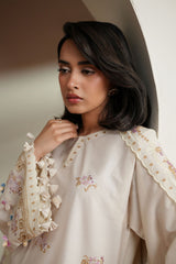 IVORY MOSIAC-3PC EMBROIDERED LAWN SUIT