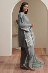 AQUA REVERIE-3PC EMBROIDERED LAWN SUIT