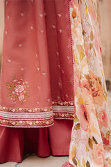 ROSEATE WHISPER-3PC EMBROIDERED LAWN SUIT