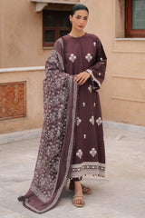 NOIR UMBER-3PC EMBROIDERED LAWN SUIT