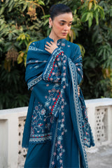 BLUE CARNATION-3PC EMBROIDERED SUIT