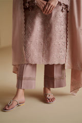 COPPER SAND-3PC CHIKANKARI SUIT
