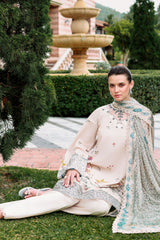 SUBTLE BEIGE-3PC EMBROIDERED LAWN SUIT