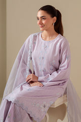 LILAC BLUSH -3PC (SHIRT, TROUSER & DUPATTA)