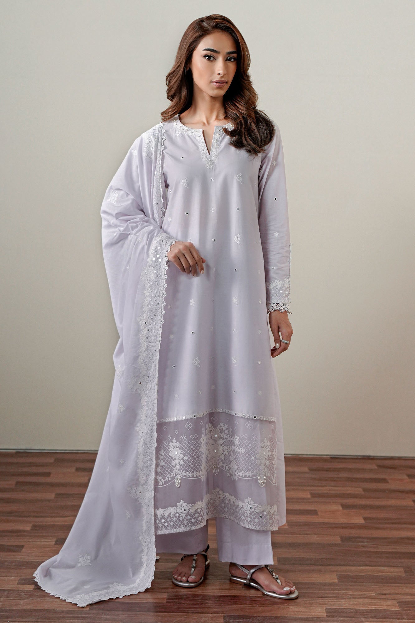VIOLET DREAM-3PC EMBROIDERED SUIT