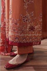 SCARLET EMBER-3PC EMBROIDERED SUIT